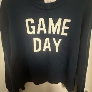 Game Day Jessica Simpson Navy Sweater with White Accents NWT